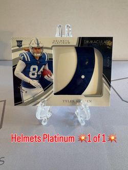 2025 Immaculate - Tyler Warren #RJL-TWN Helmets Platinum 💥1 Of 1💥 (RC) (R)
