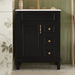 Brand New Sealed 24" Bathroom Vanity with Ceramic Sink, Small