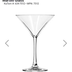 NEW Libbey 7512 8 oz Vina Traditional Martini Glass Glasses Bar Restaurant Clear Lot of 11