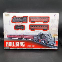 Rail King Intelligent Classical Train Set 4 Cars And Track Battery Operated