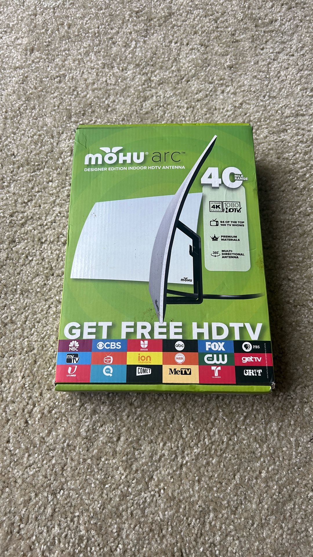 Mohu Arc Designer Indoor HDTV Antenna – 40-Mile Range