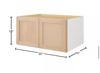 Hampton Bay 33 in. W x 24 in. D x 18 in. H Ready to Assemble Wall Bridge Kitchen Cabinet in Unfinished