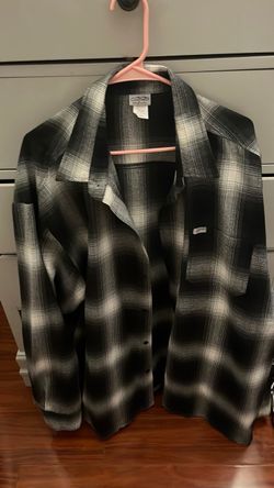 Calitop Black and White Plaid Flannel Shirt