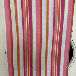 Set of 2 vintage cannon royal family featherlite muslin pillowcases. Hot pink,pink, avocado green, retro orange and white stripes. Bright colors. 