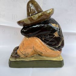 Vintage 1940s Mid-Century Siesta "Sleeping Mexican" Ceramic Figurine - Alamo/California Pottery Style