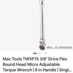 Mac Tools 3/8.  75 Ft Pound Torque Wrench 