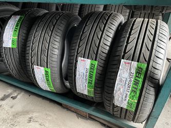 225 45 17 4- NEW TIRES DELINTE HONDA CIVIC ACCORD NISSAN  TOYOTA DODGE CHEVY