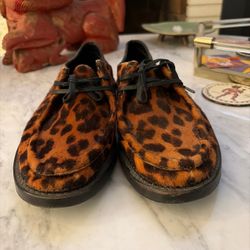 Saint Laurent Ponyhair Animal Print Derby Shoes size 11