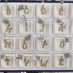 Real Diamond 10kt Gold Two-tone Fanuc style initial pendant 