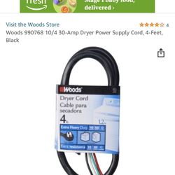 Woods Dryer Cord 4 Feet 