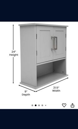 Gray 2 door Cabinet (NEW)