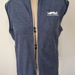 Cutter & Buck Mainsail Sweater Full Zip Vest featuring embroidered STACHE STRONG graphics
