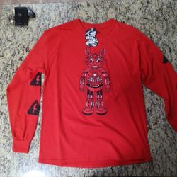 Mens Akoo size large long sleeved robot voltage shirt