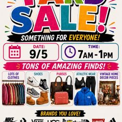 9/05 SATURDAY YARD SALE!
