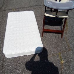 High Chair + Baby Mattress 30.00