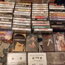 53 Vintage Country Western Cassettes (Hank Jr, Conway Twitty, Alabama, & more)