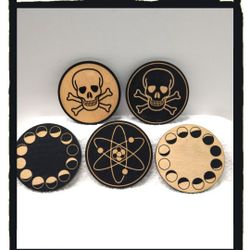 ☠️ Twisted Spiral ☠️ Wooden Drink Coasters - 5 Piece Set