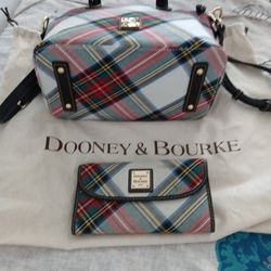 Plaid Purse With Matching Wallet