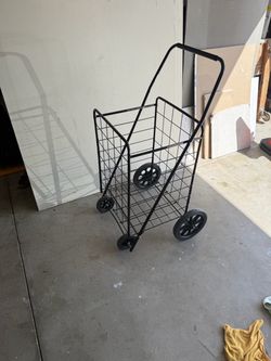 Black Folding Wire Shopping Cart