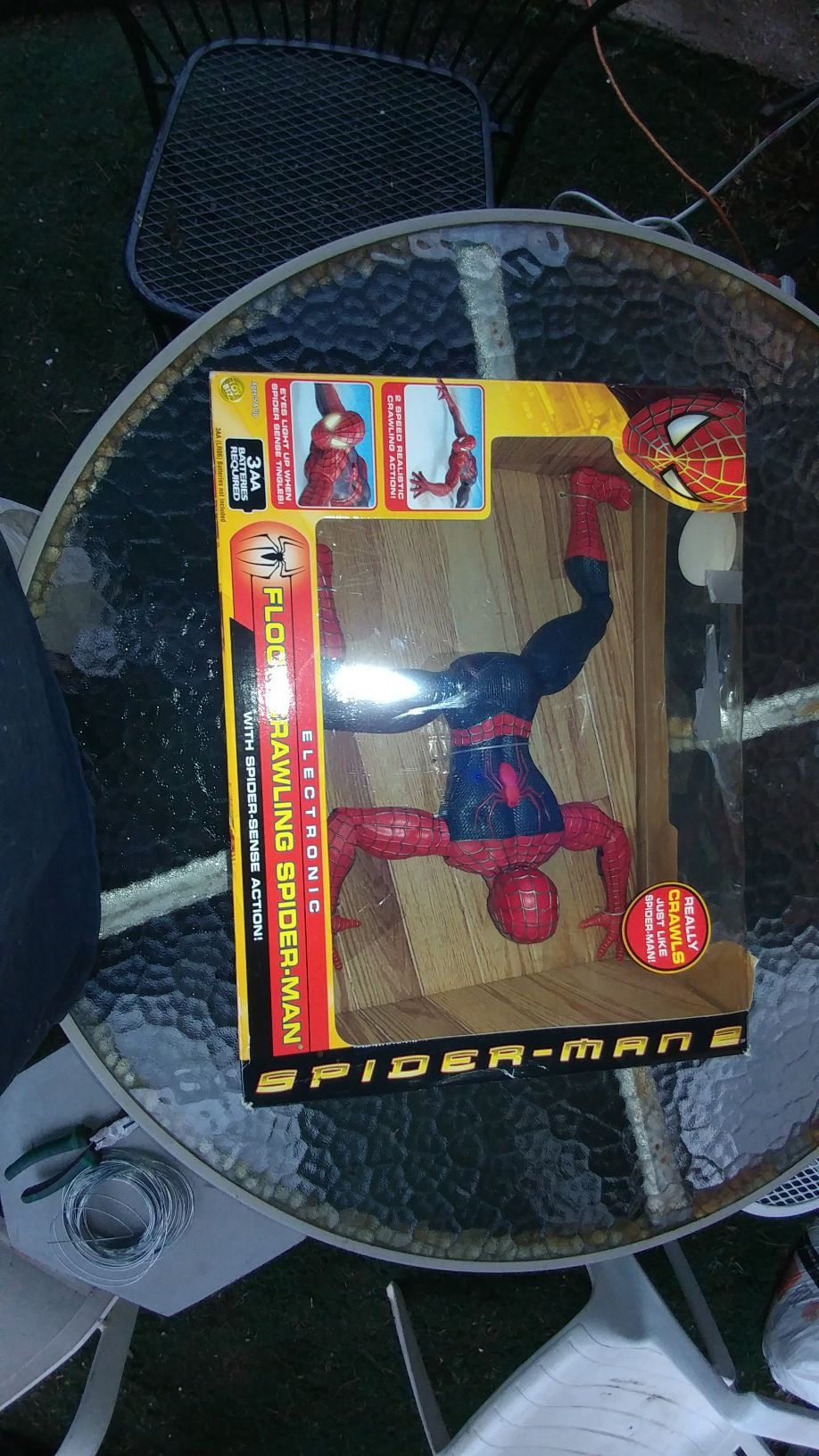 Floor crawling Spider-Man with spider sense action