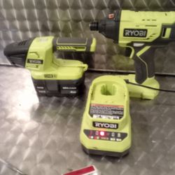 Like New Ryobi 18V Brushless Impact Drill W/ Battery, Charger And Flashlight 