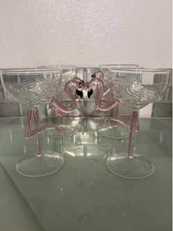Flamingo glassware