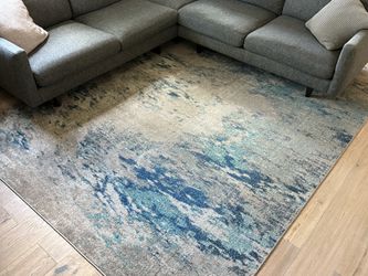 Blue and Gray area rug 8x10