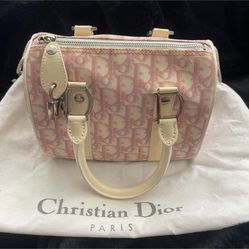 Vintage Christian Dior Mini Boston Trotter In Pink 