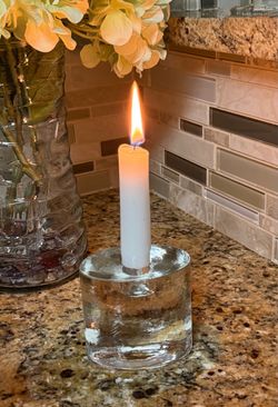 Crate and Barrel Glass Taper Candle Holder