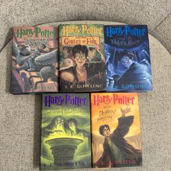 Harry Potter by J K Rowling Books 3-7 American 1st Edition Hardcover Lot of 5