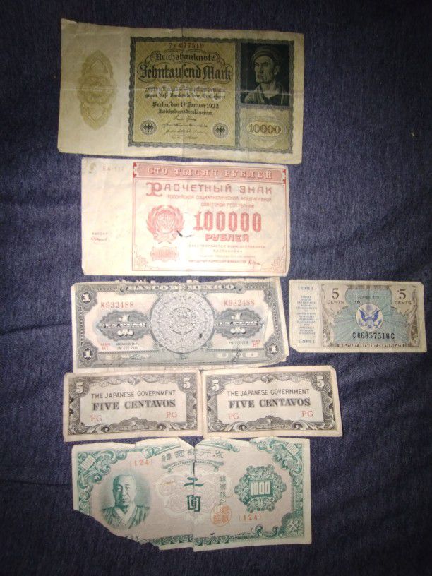 Various Old Paper Currency 