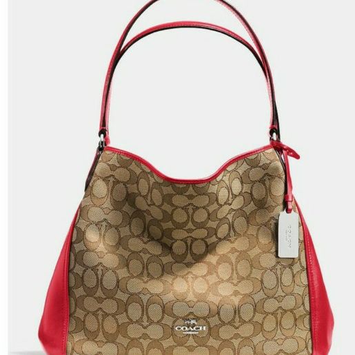 New COACH large Signature Hobo Shoulder Bag Edie 31