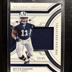 2023 Dallas Cowboys / Packers Micah Parsons Jersey Patch Card !