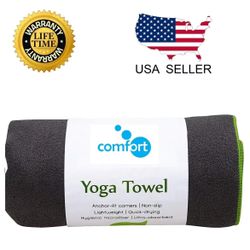  4  pleases  Yoga Mat Towel Non Slip Super Soft Sweat Absorbent Quick Drying Eco Friendly