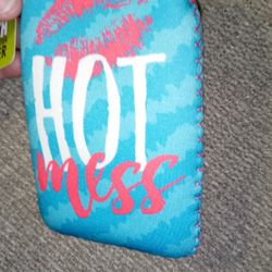 NWT Pink And Blue Hot Mess Cigarette Pouch With Card And Lighter Holder