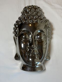 Chrome Buddha Head Wall Decor