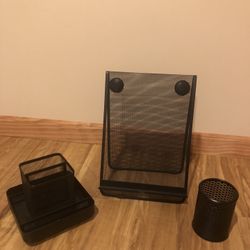 8 Piece Black Mesh Desk Organizers