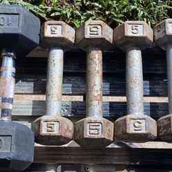 LOT OF 5  DUMBBELLS BUNDLE DEAL