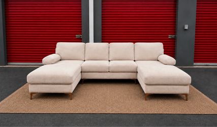 Free Delivery - Off White Modern U-Shaped Sectional Couch