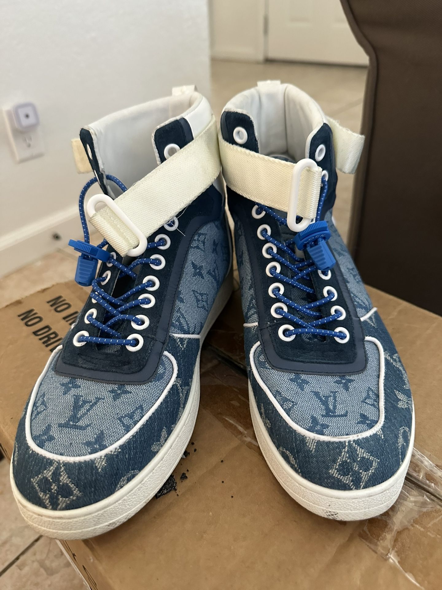 Men’s Genuine Leather Casual Sneakers - Blue - Comfortable & Stylish Spring/Fall Shoes Size 38