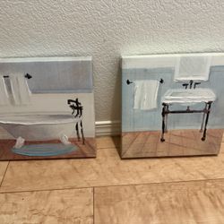 Wall Art Canvas For Bathroom Decoration 