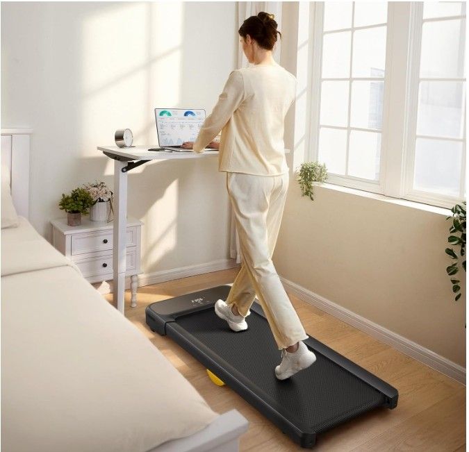 Under Desk Treadmills, 2.5HP Folding Electric Treadmill with Dual LED Display & Remote Portable Treadmill Foldable Walking Treadmill Jogging Running M