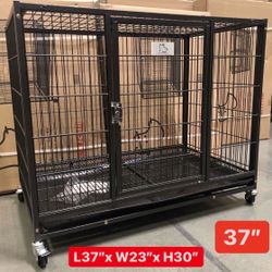 Perfect DROP DOWN DOG CRATES Kennels INDOOR w/ WHEELS