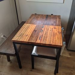 Small Kitchen Table, Chairs, and Bench
