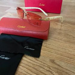 C White Buff Red Sunglasses 