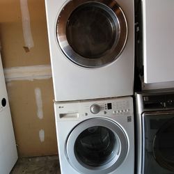 LG Front Load Washer And Stackable Gas Dryer Set 