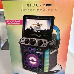 Singing Machine Groove Cube Hype Bluetooth, Stand Alone Karaoke Machine, LED Lights