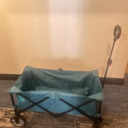 Portable Foldable Collapsible Wagon with Wheels, 220lbs Weight Capacity Utility Grocery Shopping Cart $25