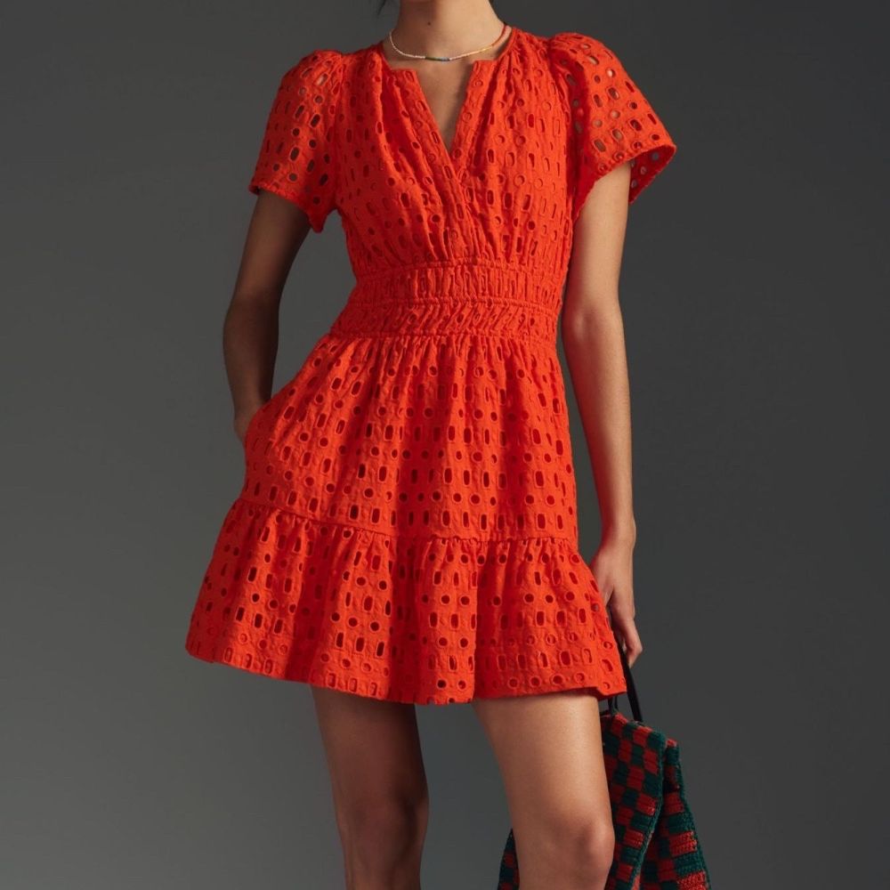 cynthia rowley orange dress Women's Cynthia Rowley Orange Stud Stretch Fit Flare Sleeveless Skater Dress XS