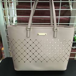 Michael Kors, Carry All Tote, Leather, Color Light Pink, Measurements, B 7x15”H 12”